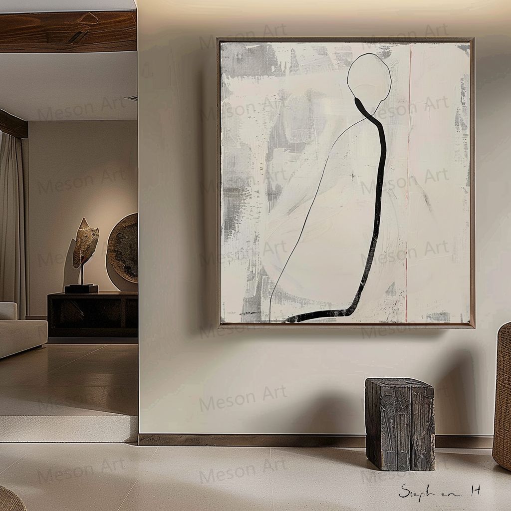 Wall Art Square Abstract Minimalist Figure