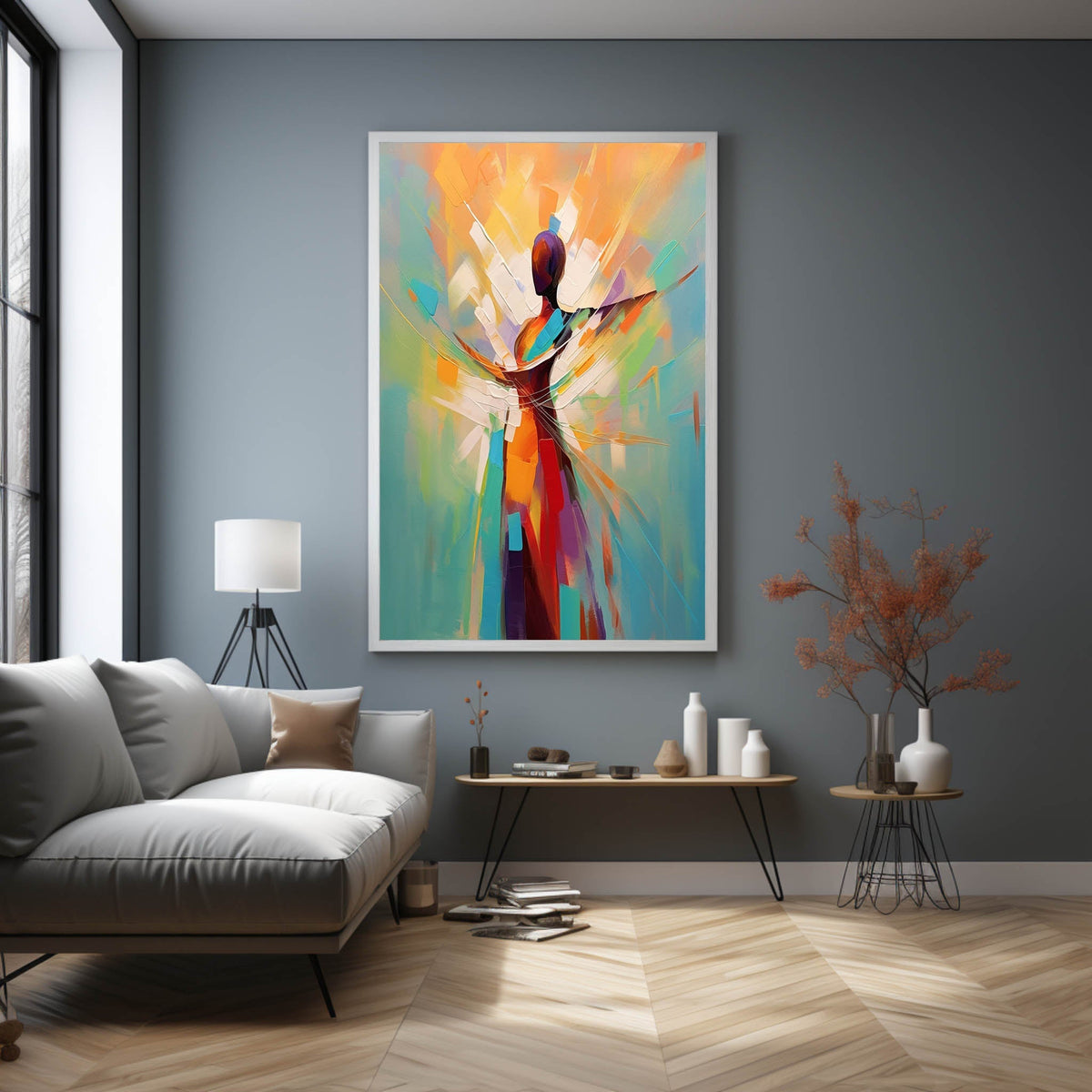 Wall Art Square Abstract Dancer Vibrant