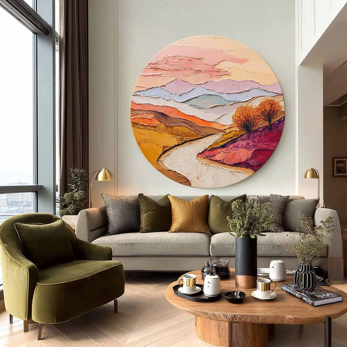 Wall Art Round Autumn Landscape
