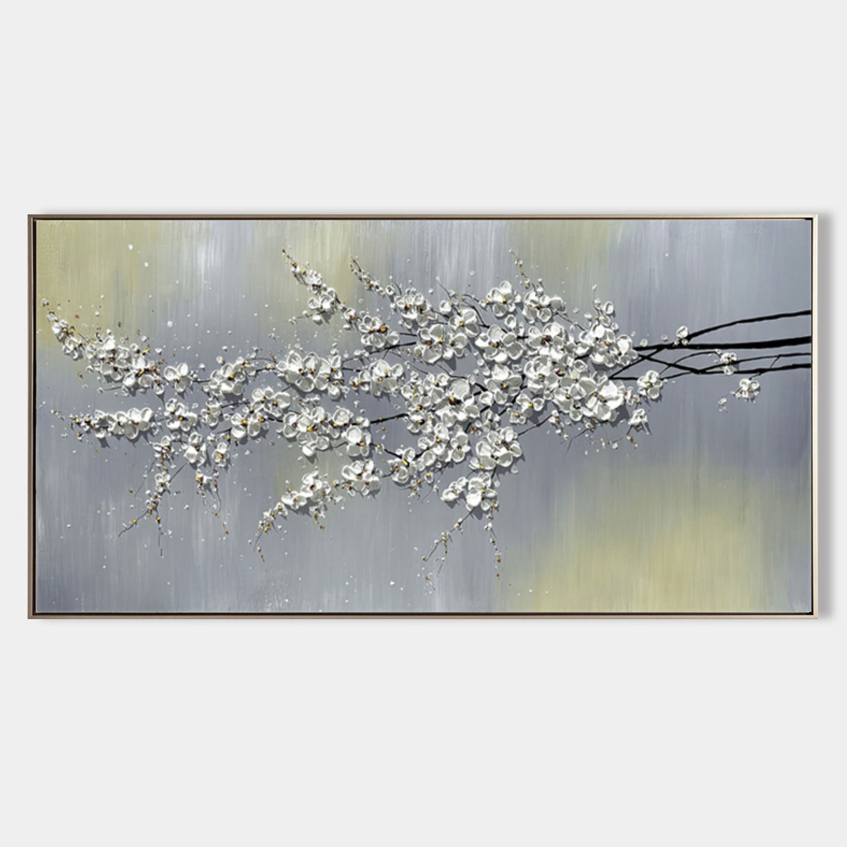 White Blossom Branch Panorama Painting