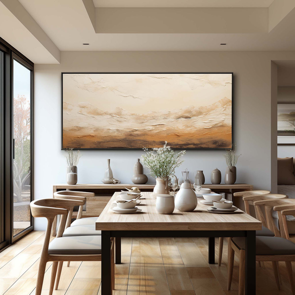 Earthy Toned Textured Landscape Oil Painting