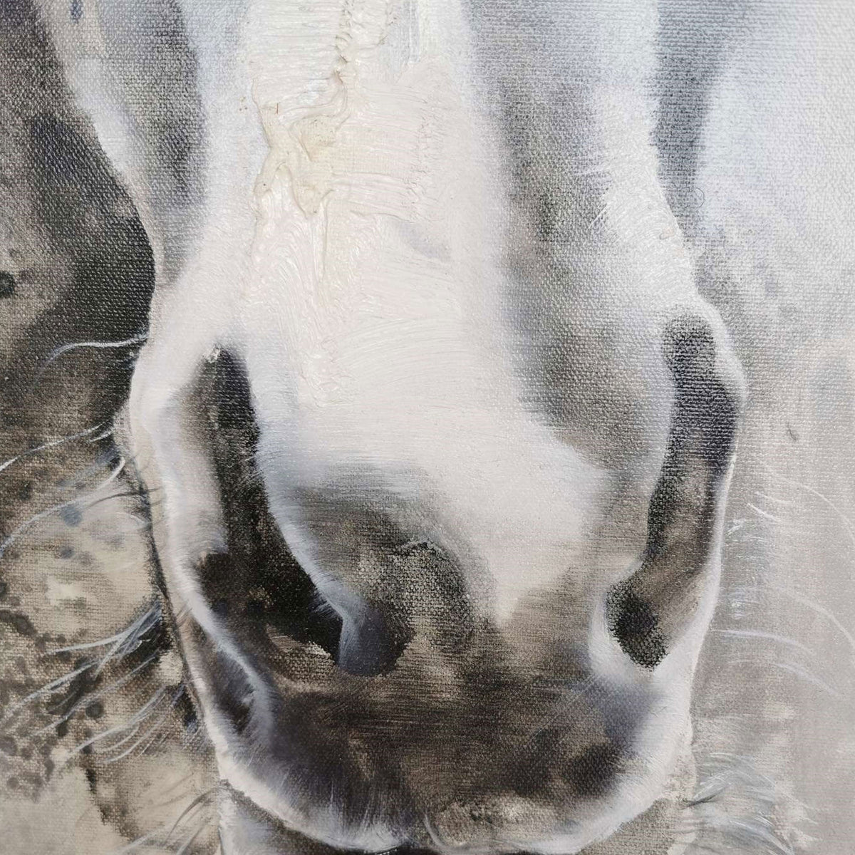 Grey White Abstract Horse Art ANH27 - Neutralighting