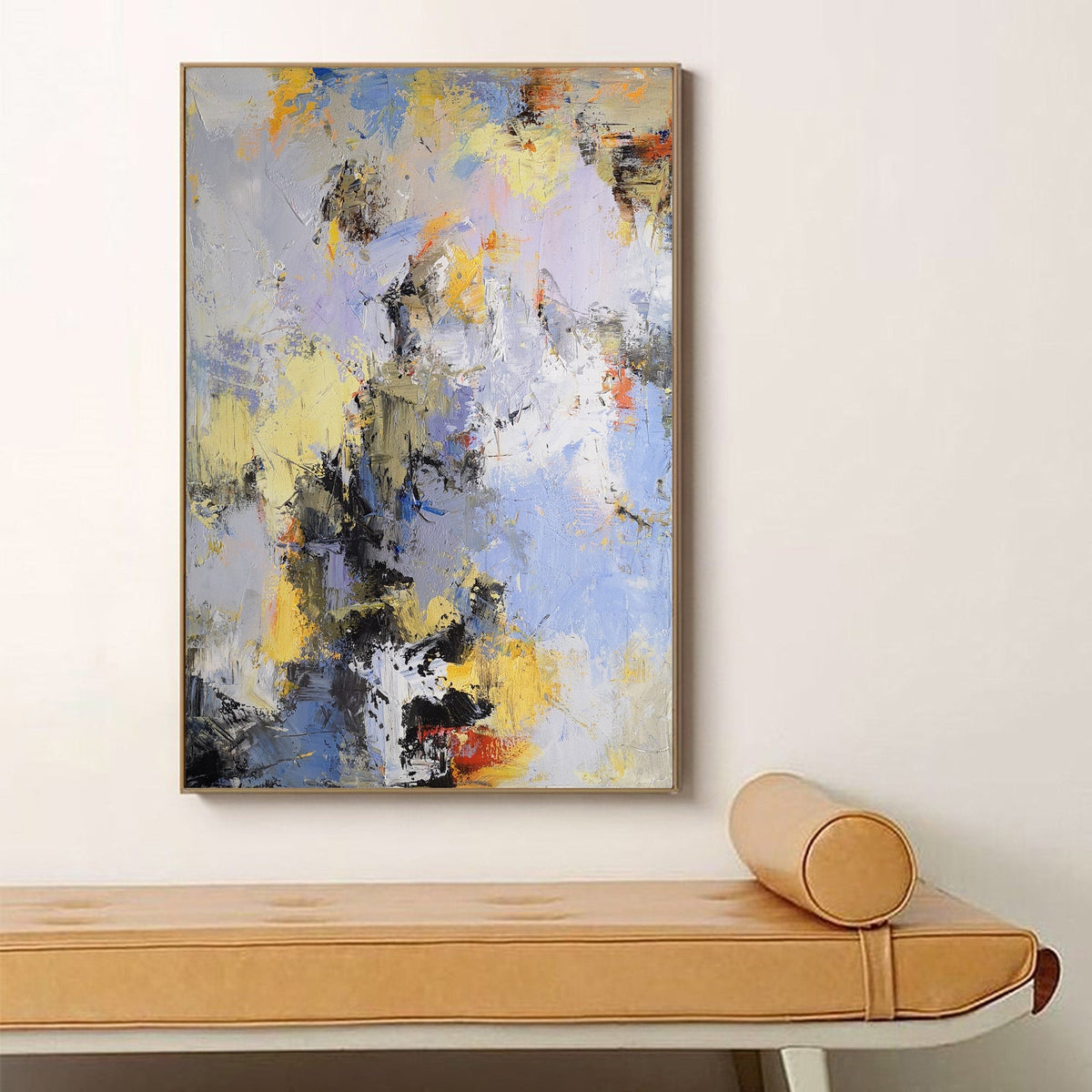Yellow Blue Abstract Expressionist Painting