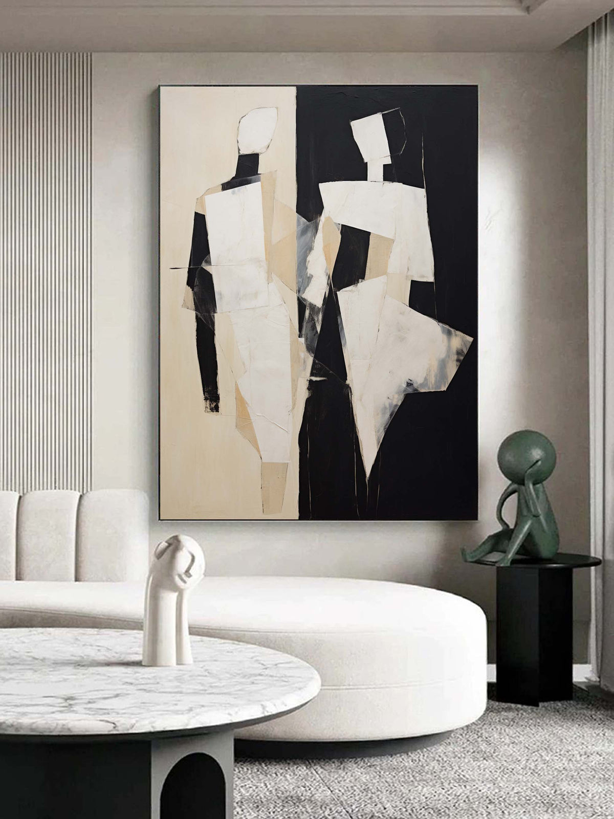 Abstract Couple Silhouette Painting