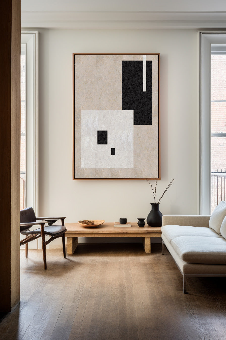 Minimalist Geometric Abstract Oil Painting