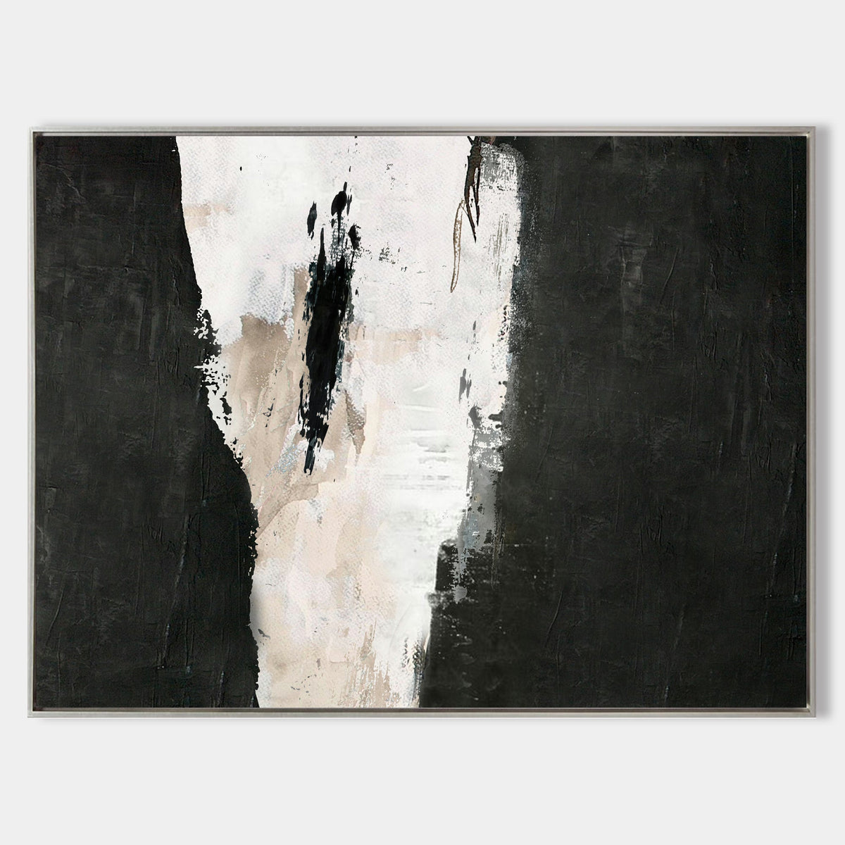 Bold Black & White Abstract Painting