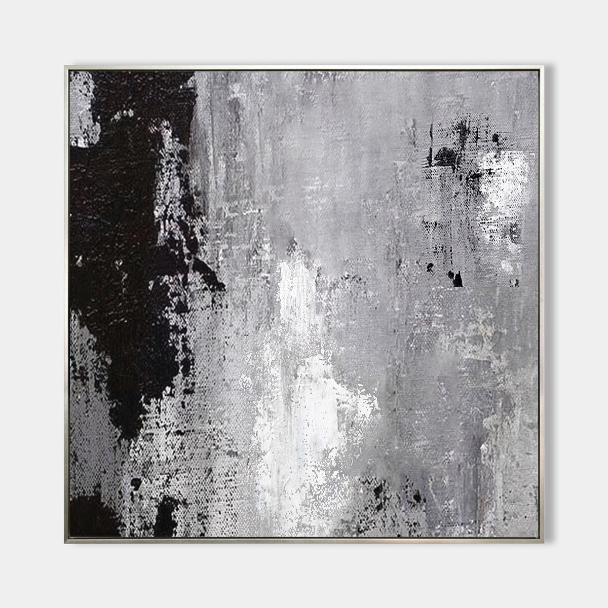 Grey White Black Abstract Art