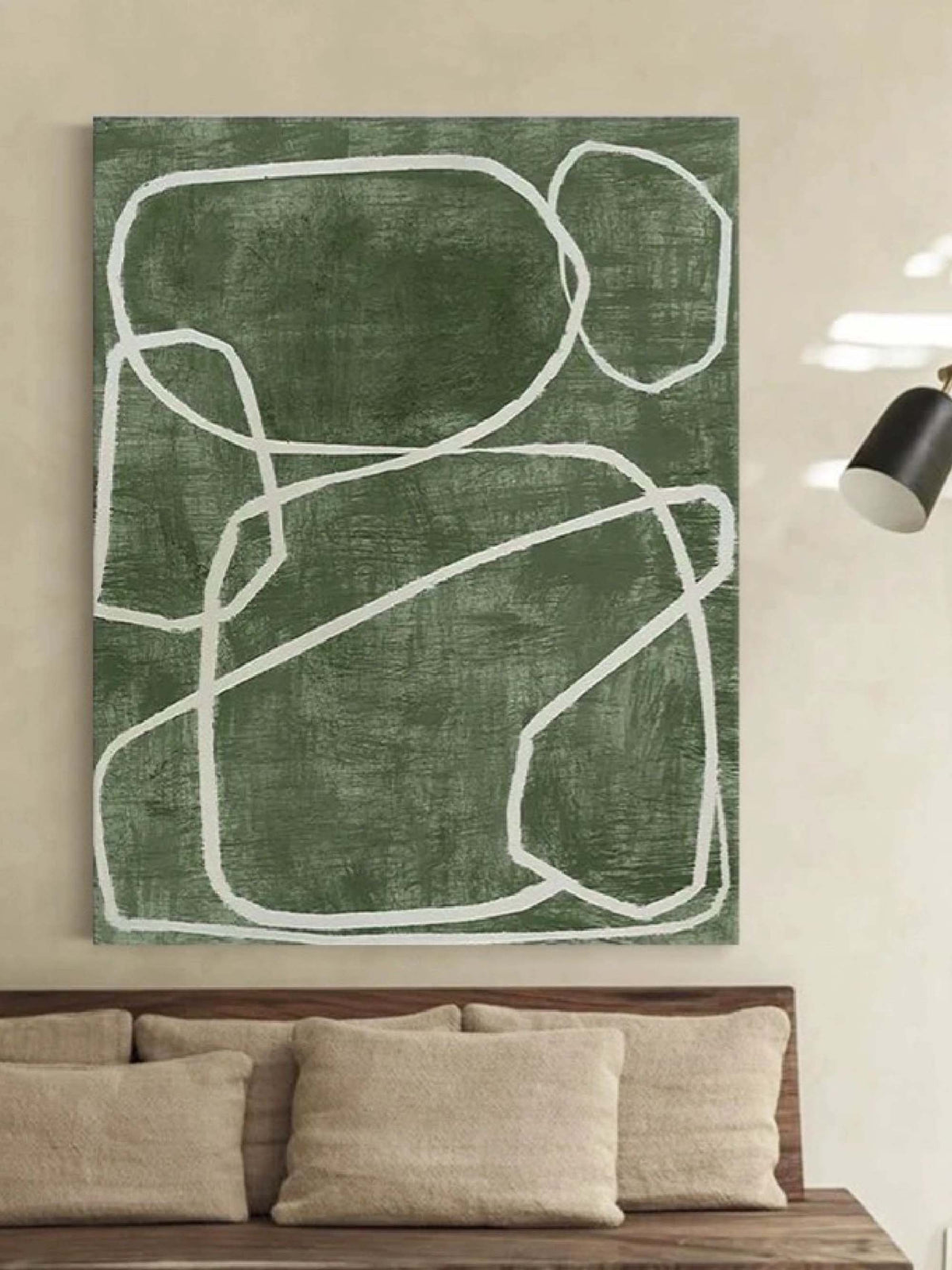 Green Abstract Organic Shapes Painting