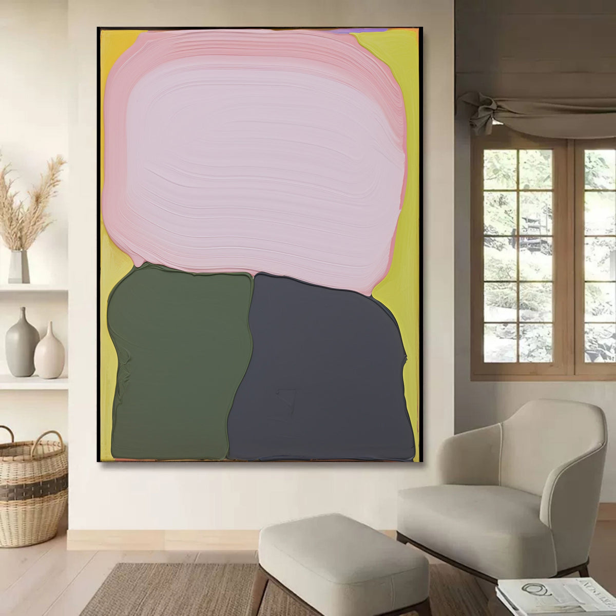 Wall Art Square Abstract Color Block Pastel