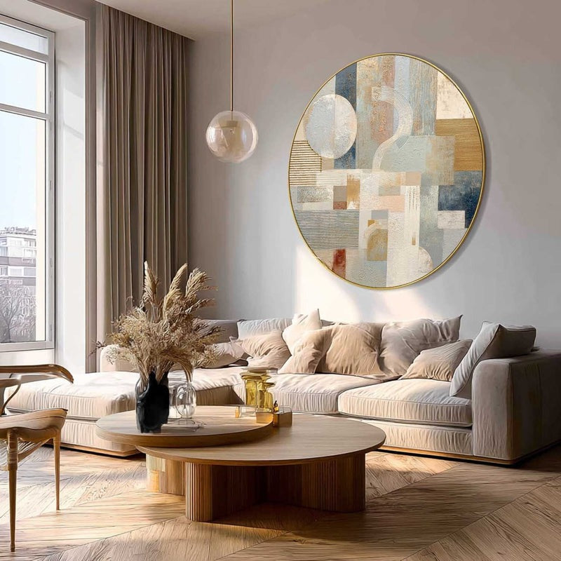 Wall Art Minimalist 3D Gold Geometric Blocks - Neutralighting