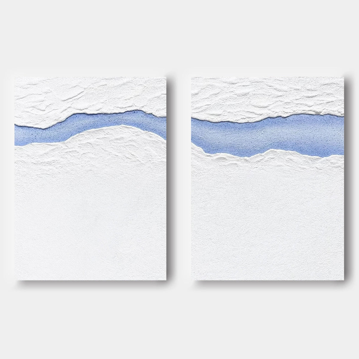 Wall Art Vertical Abstract Coastal Horizon Blue