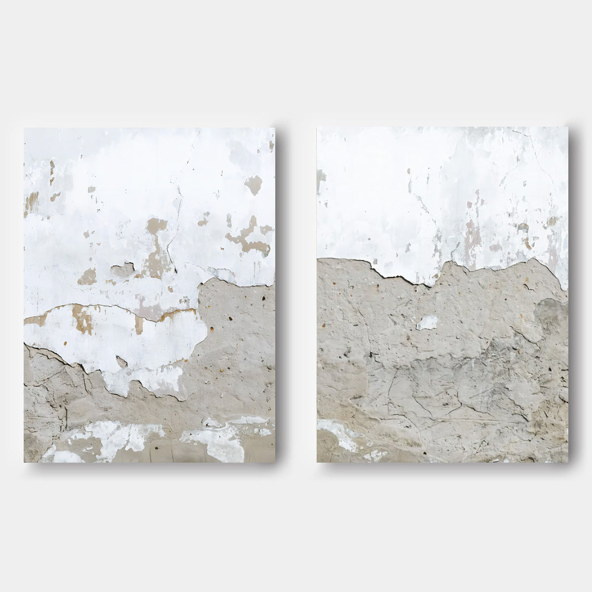 Wabi-Sabi Weathered Wall Diptych Painting