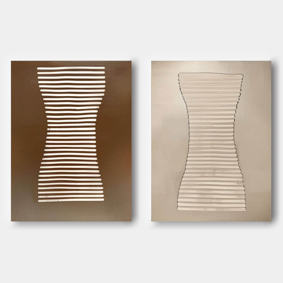 Wall Art Minimalist Hourglass Line Plaster