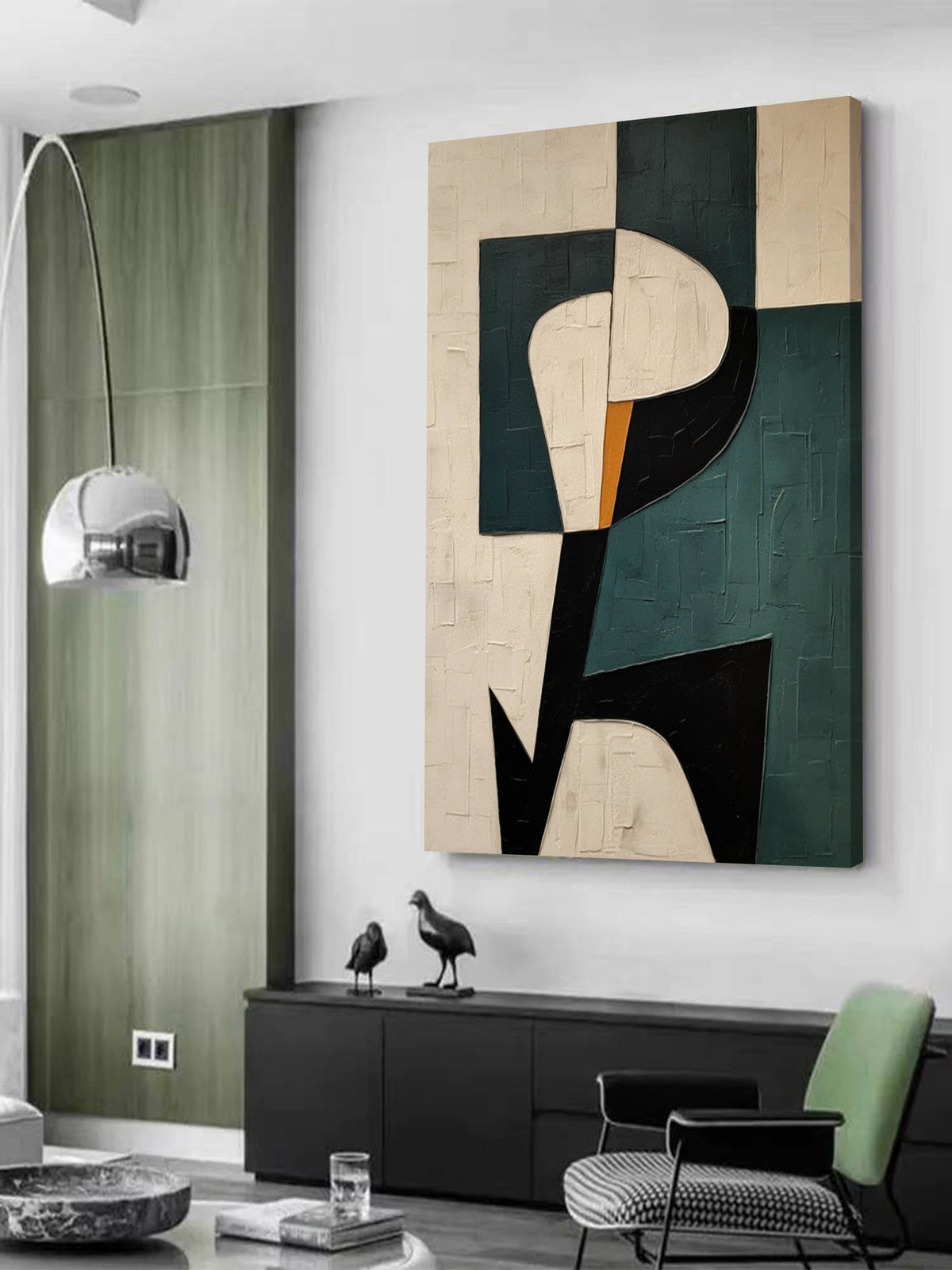 Monochrome Textured Reflective Landscape Oil Painting
