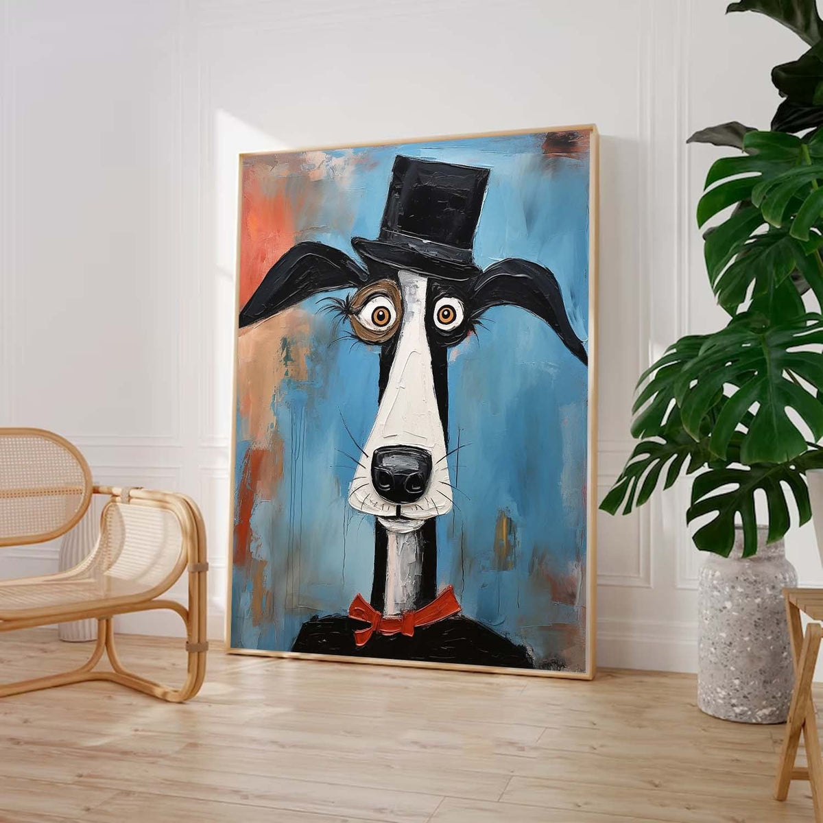 Surrealist Dog Painting Dapper Gentleman