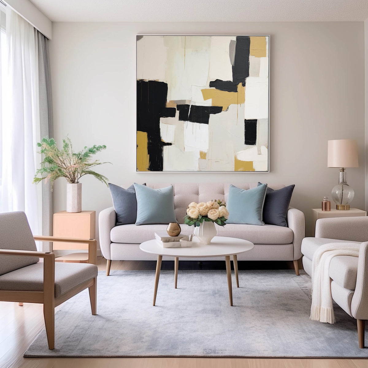 Wall Art Layer Abstract Geometric Modern