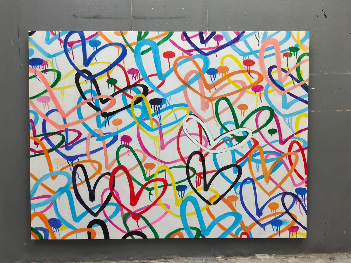 Wall Art Love Hearts Graffiti Playful Dense Love