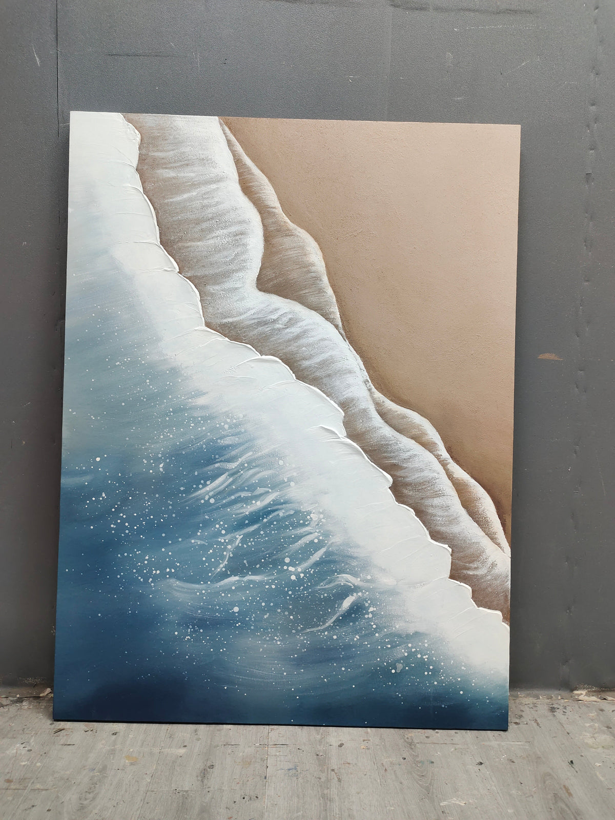 Wall Art Plaster Organic Coastal Wave