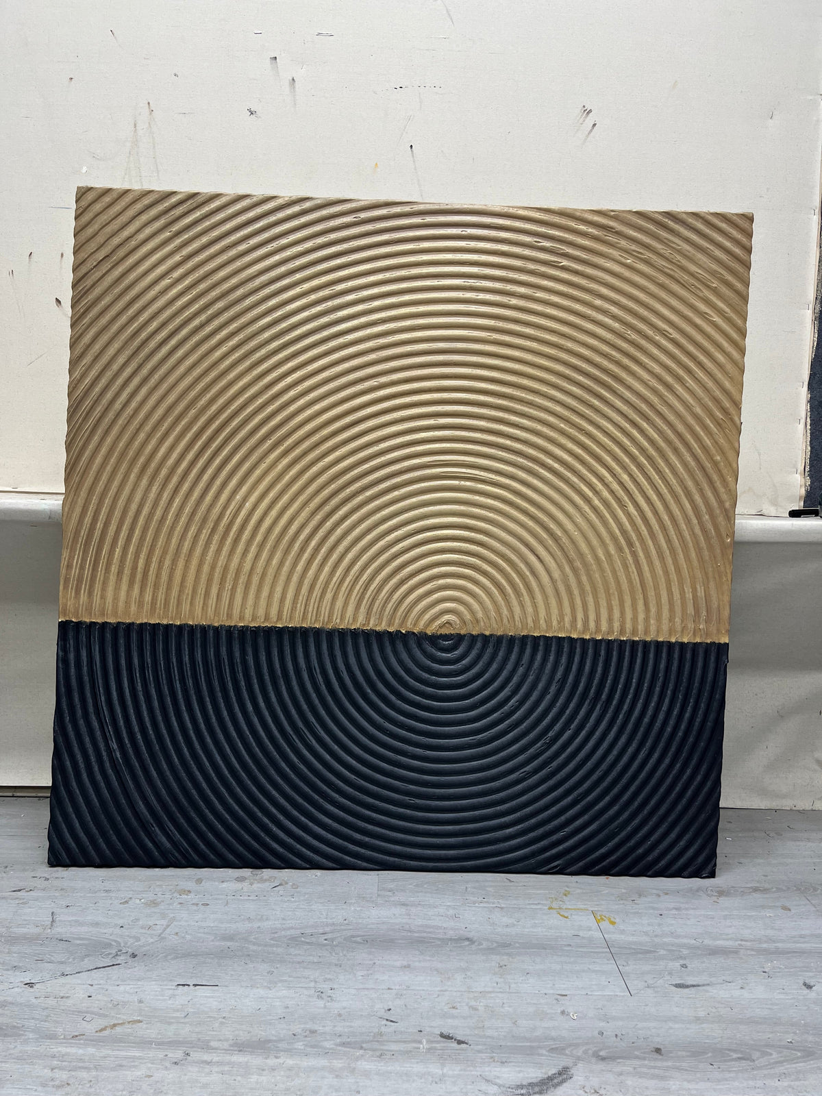 Minimalist 3D Textured Concentric Circles Wall Art