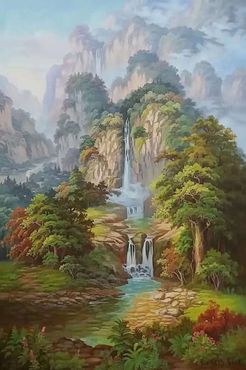 Wall Art Vertical Landscape Mountain Waterfall