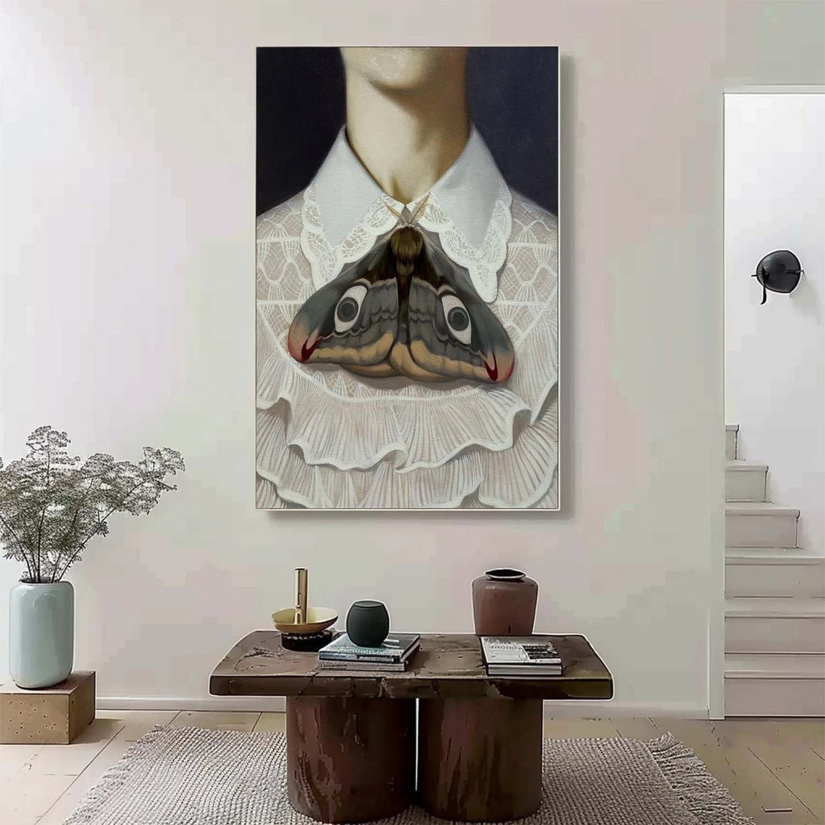 Wall Art Rectangle Surreal Art Moth Portrait