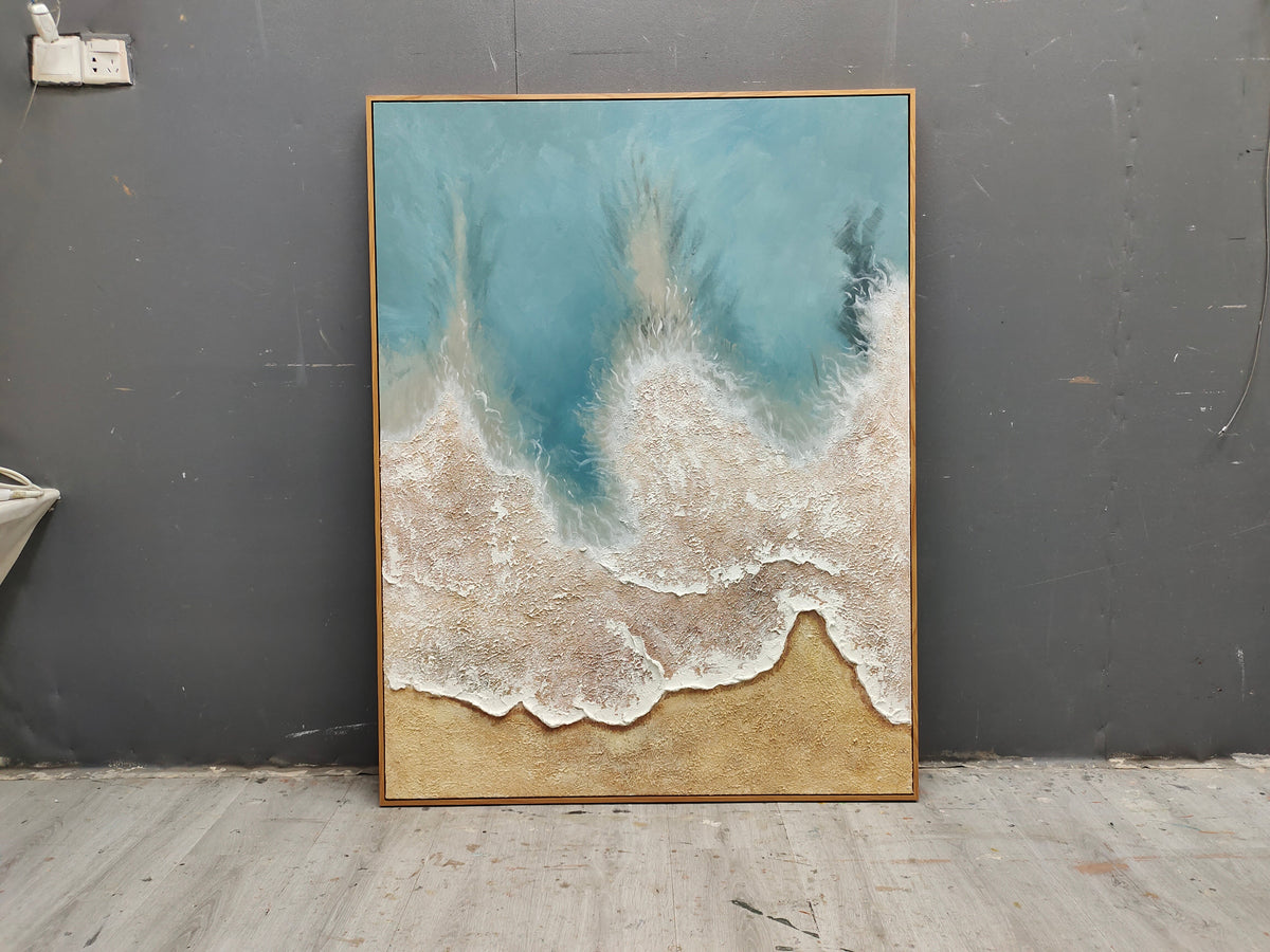 Wall Art Plaster Wave Abstract Coastal