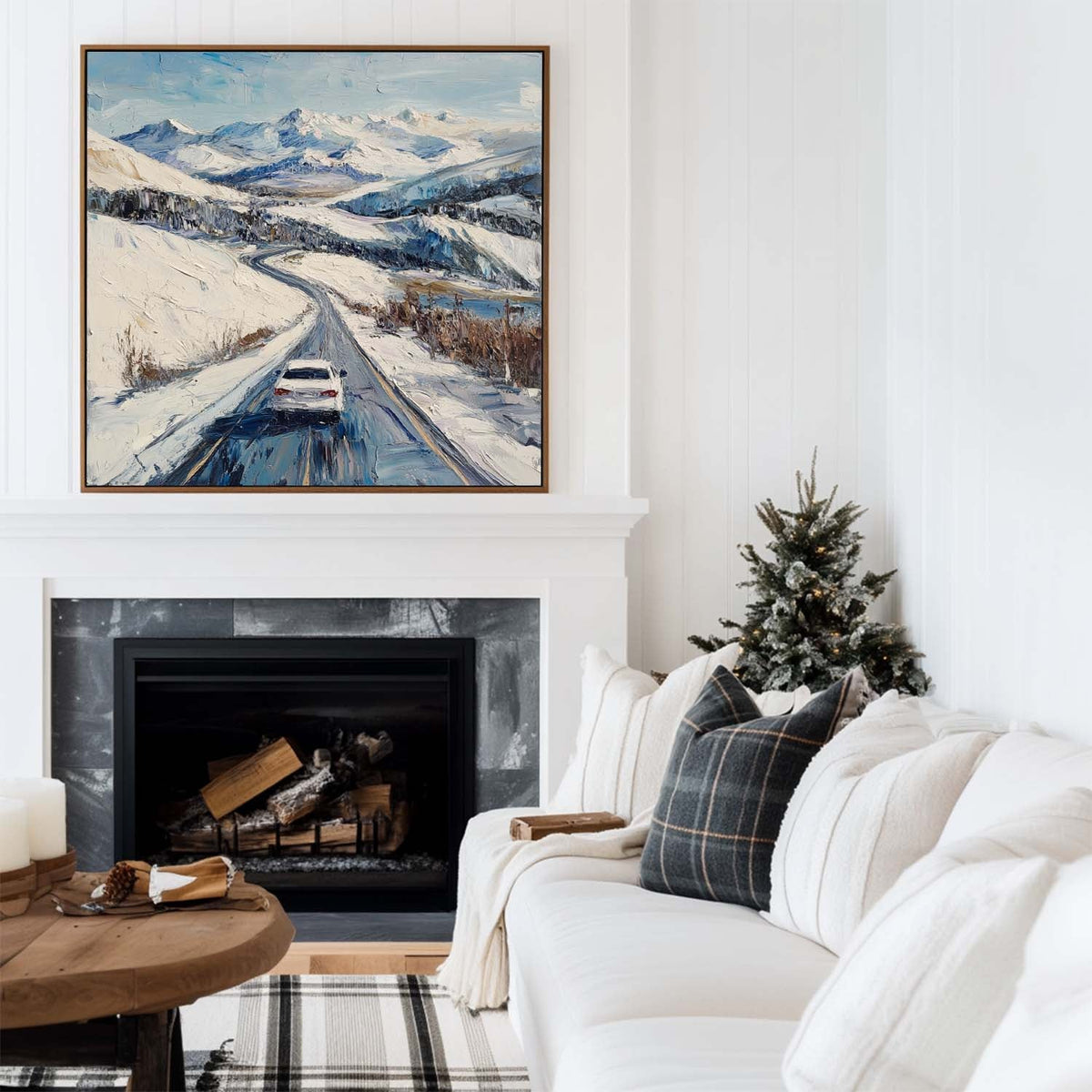 Snowy Mountain Road Painting