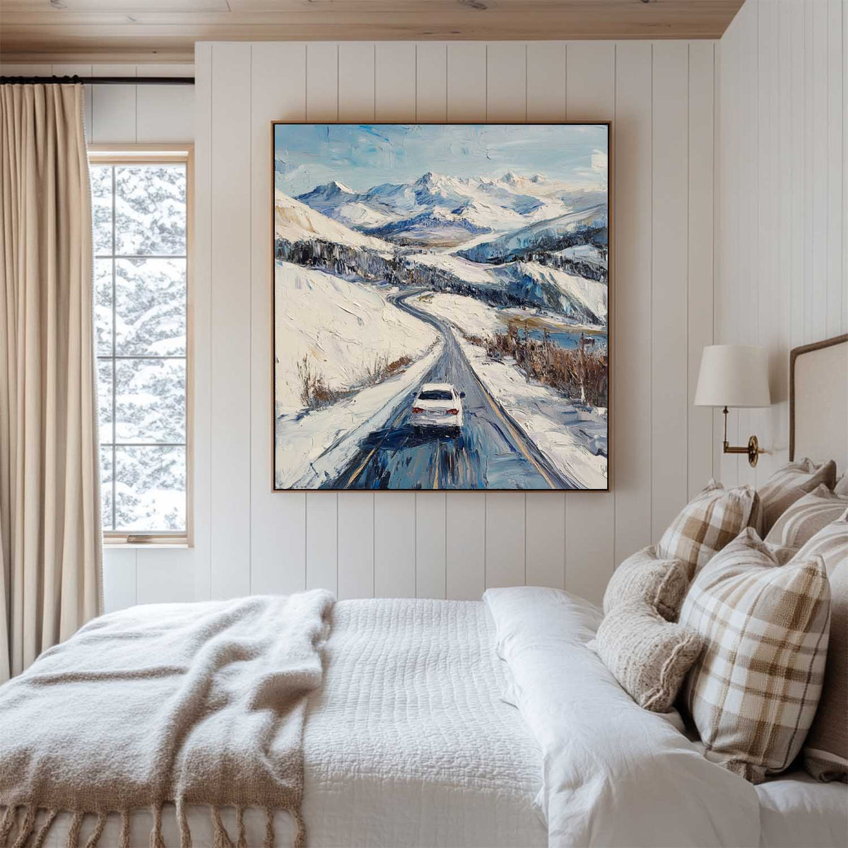 Snowy Mountain Road Painting