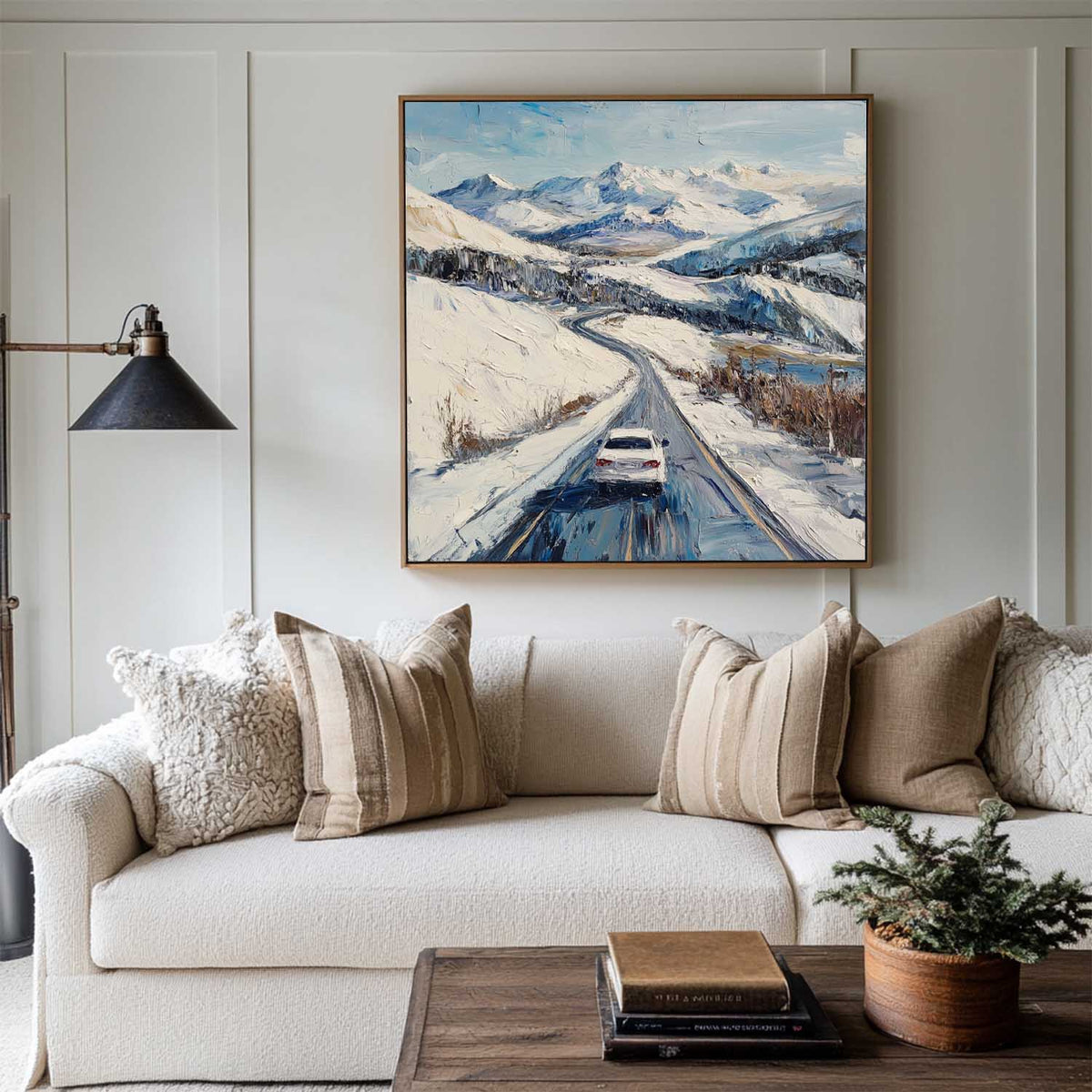Snowy Mountain Road Painting