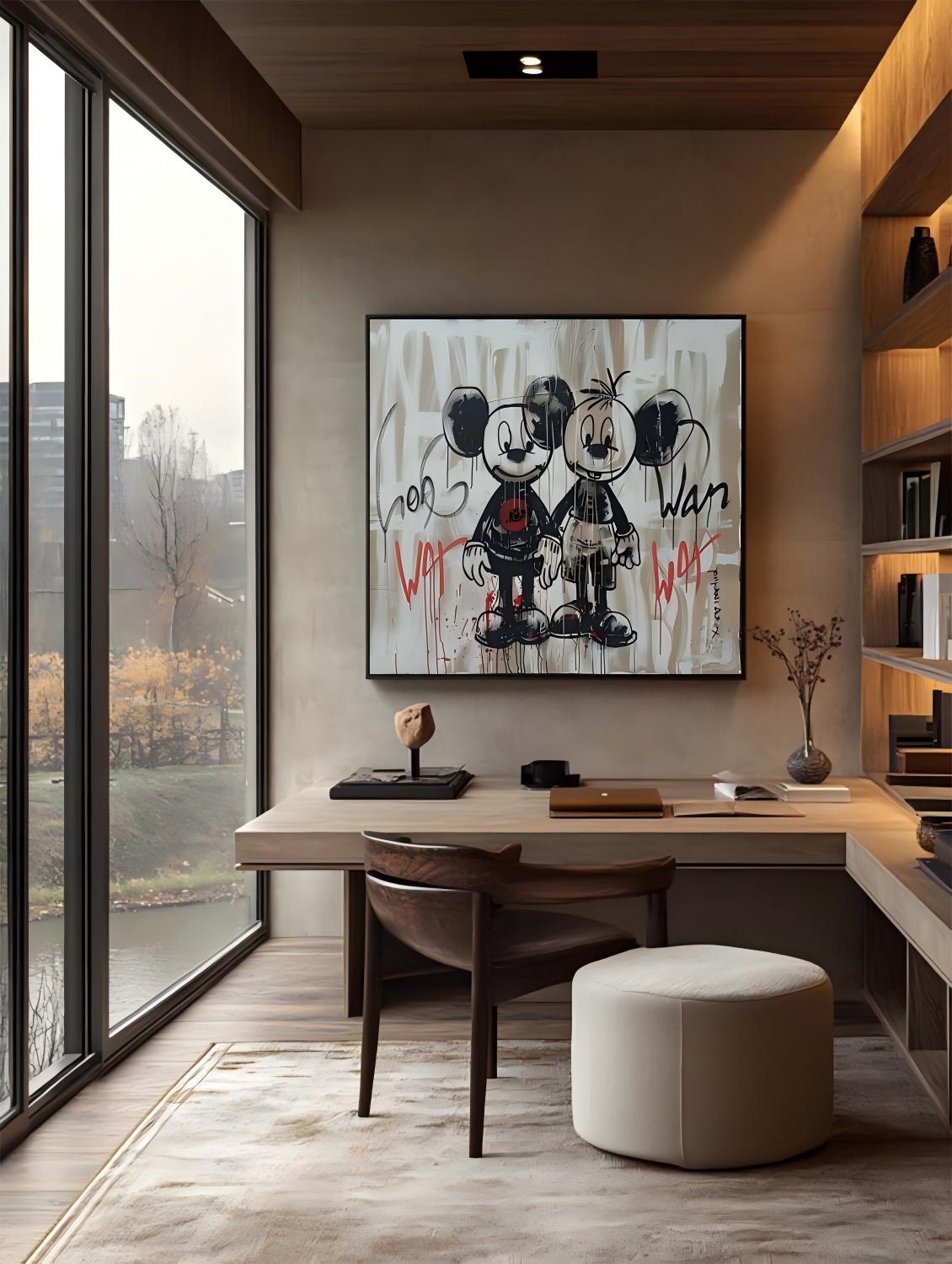 Graffiti Mickey Mouse Duo Abstract Painting