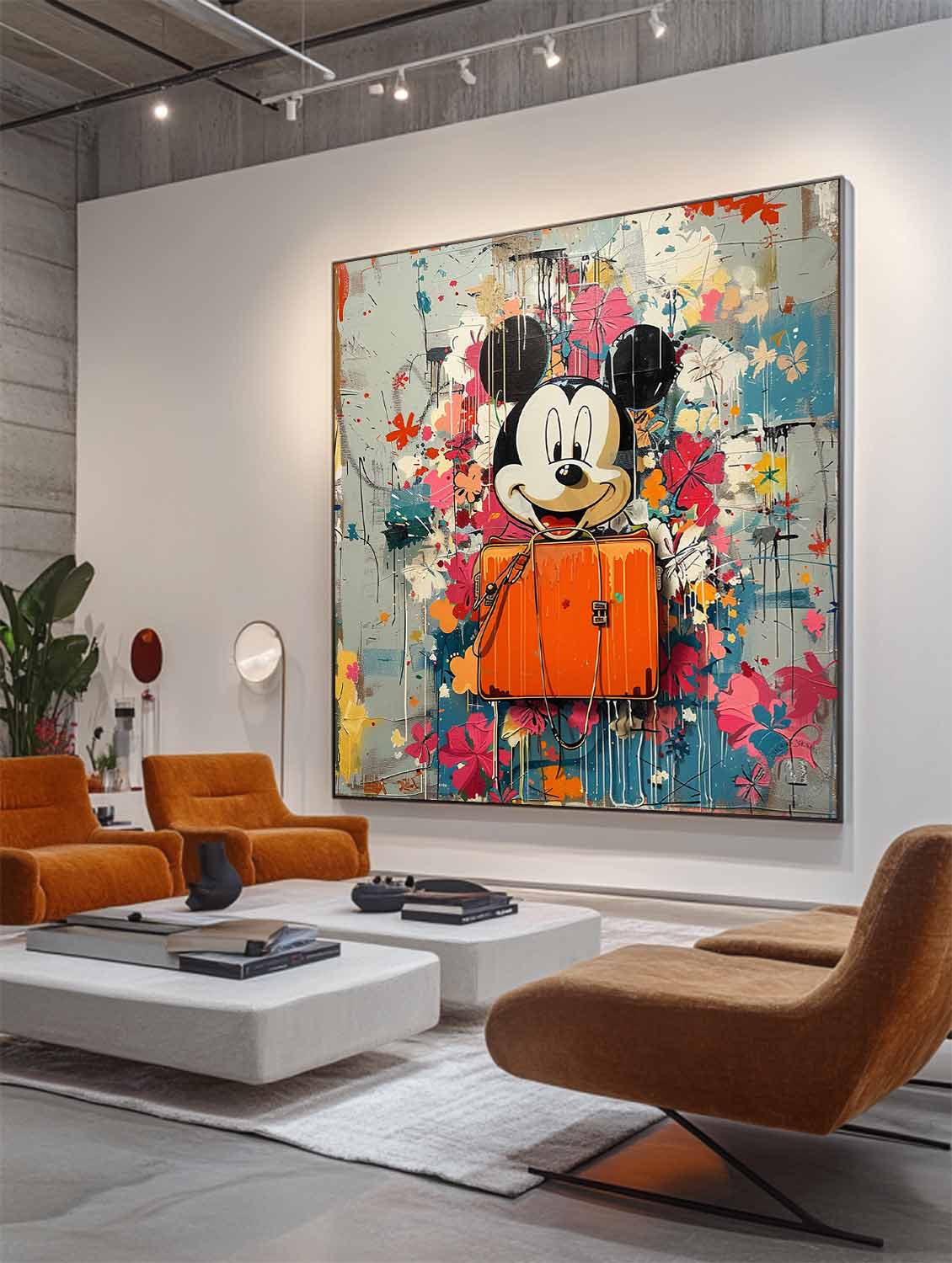 Wall Art Pop Art Cartoon Mouse Floral Street