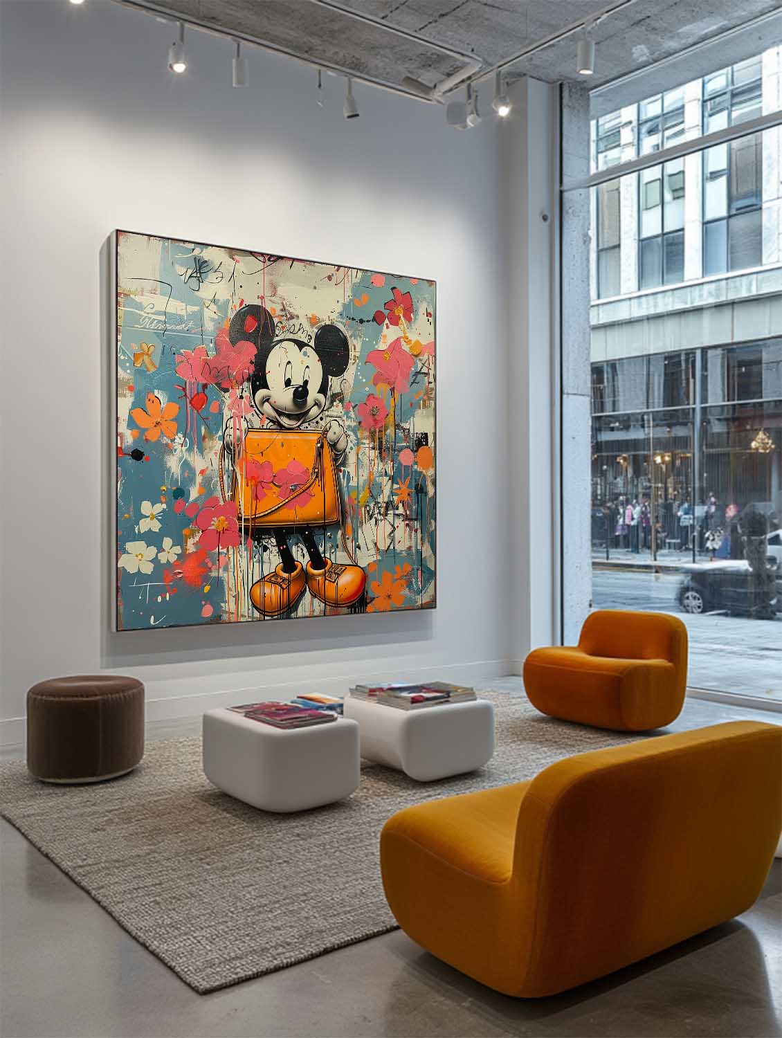 Wall Art Pop Art Mickey Graffiti Floral