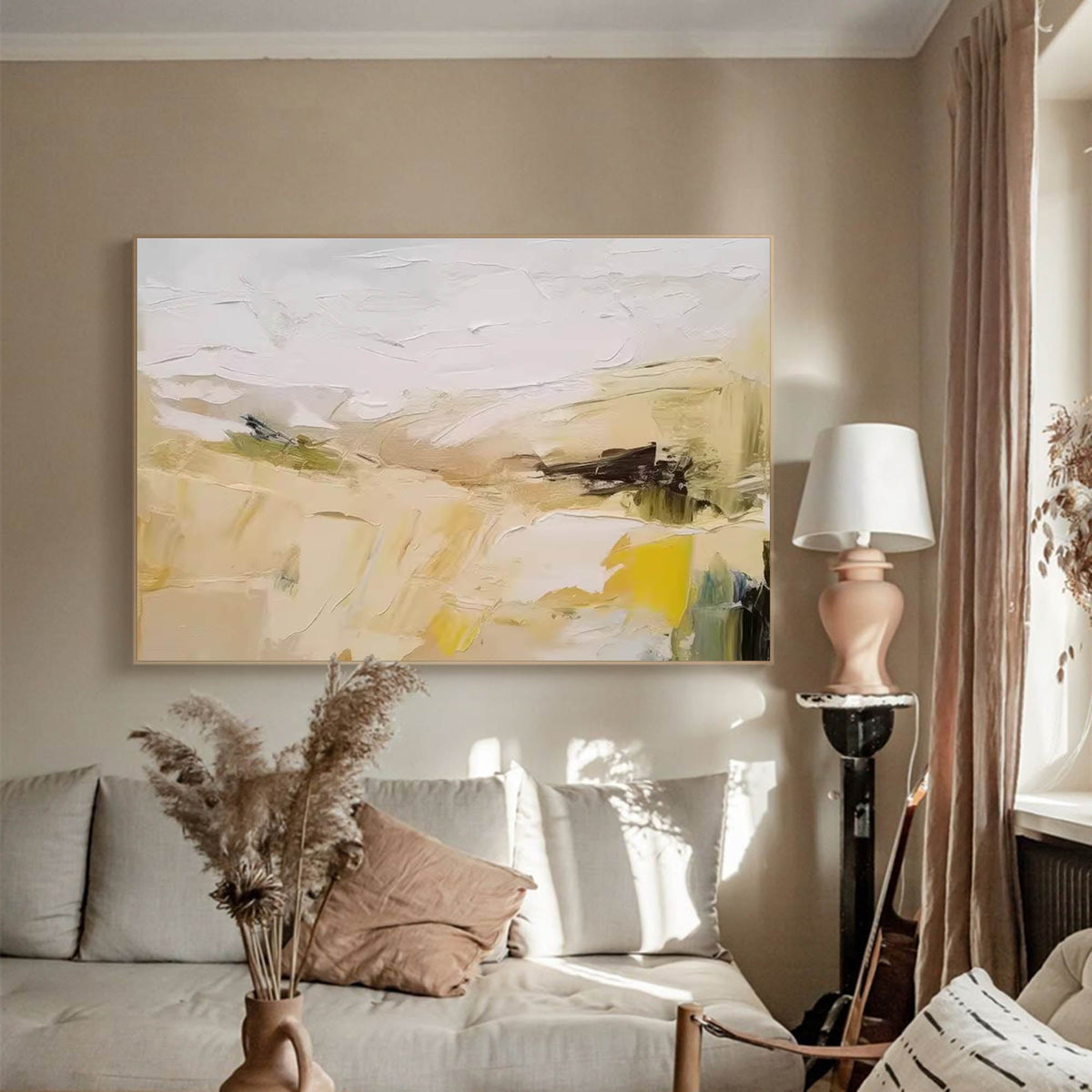 Neutral Tone Impasto Abstract Oil Painting