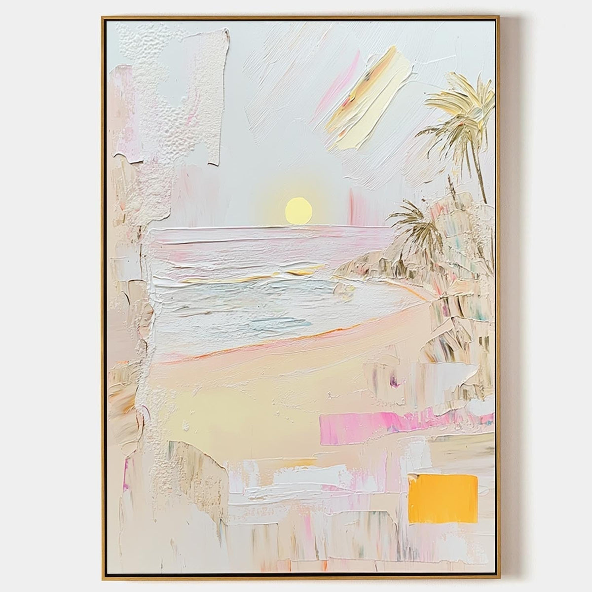 Wall Art Rectangle Impressionist Beach Sunset Art Pastel