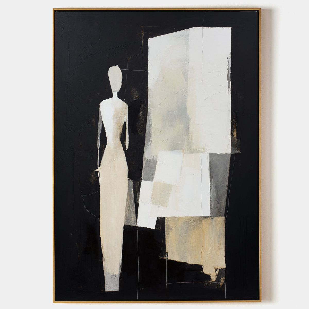 Wall Art Contemporary Abstract Silhouettes Linen Canvas