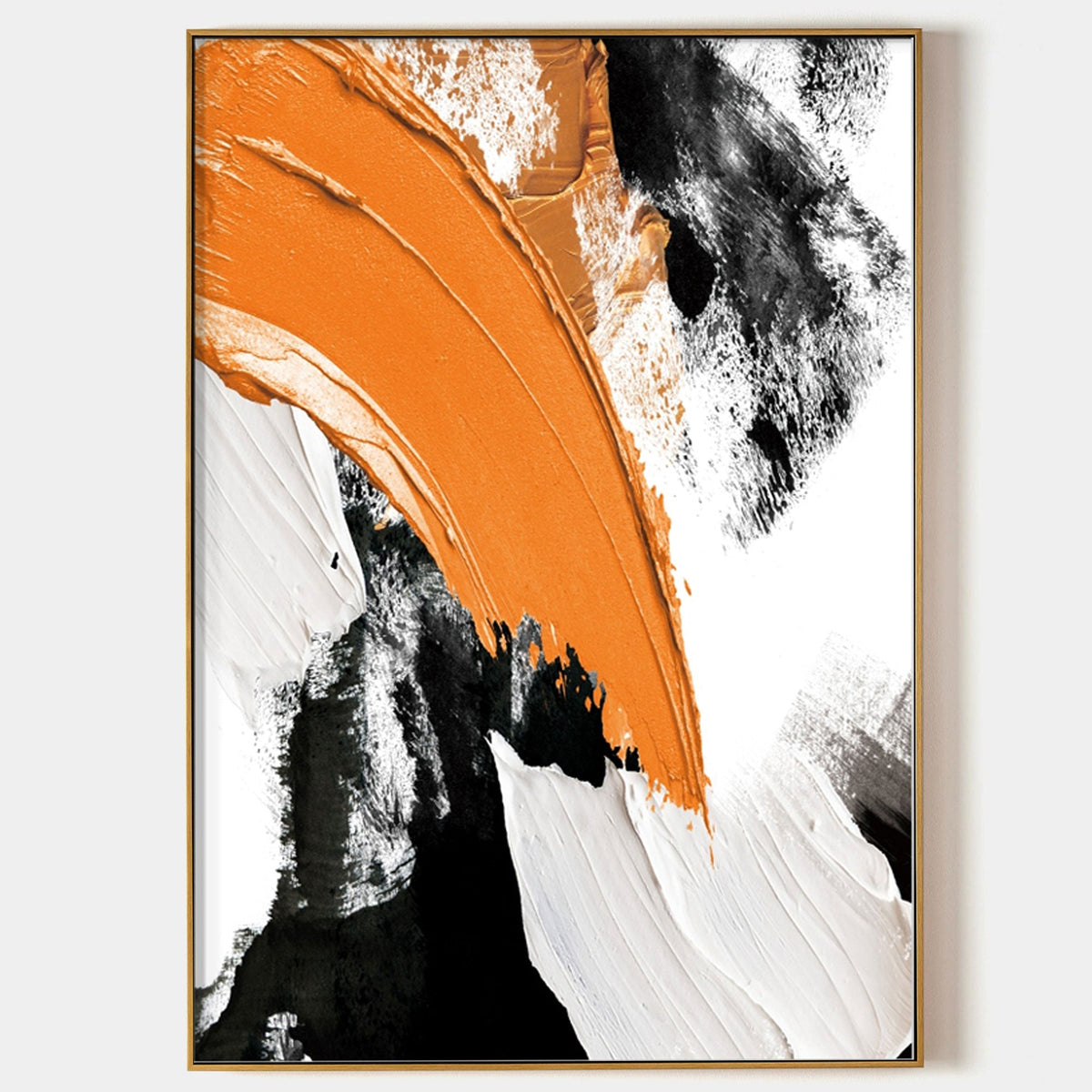 Vibrant Orange Abstract Oil Painting