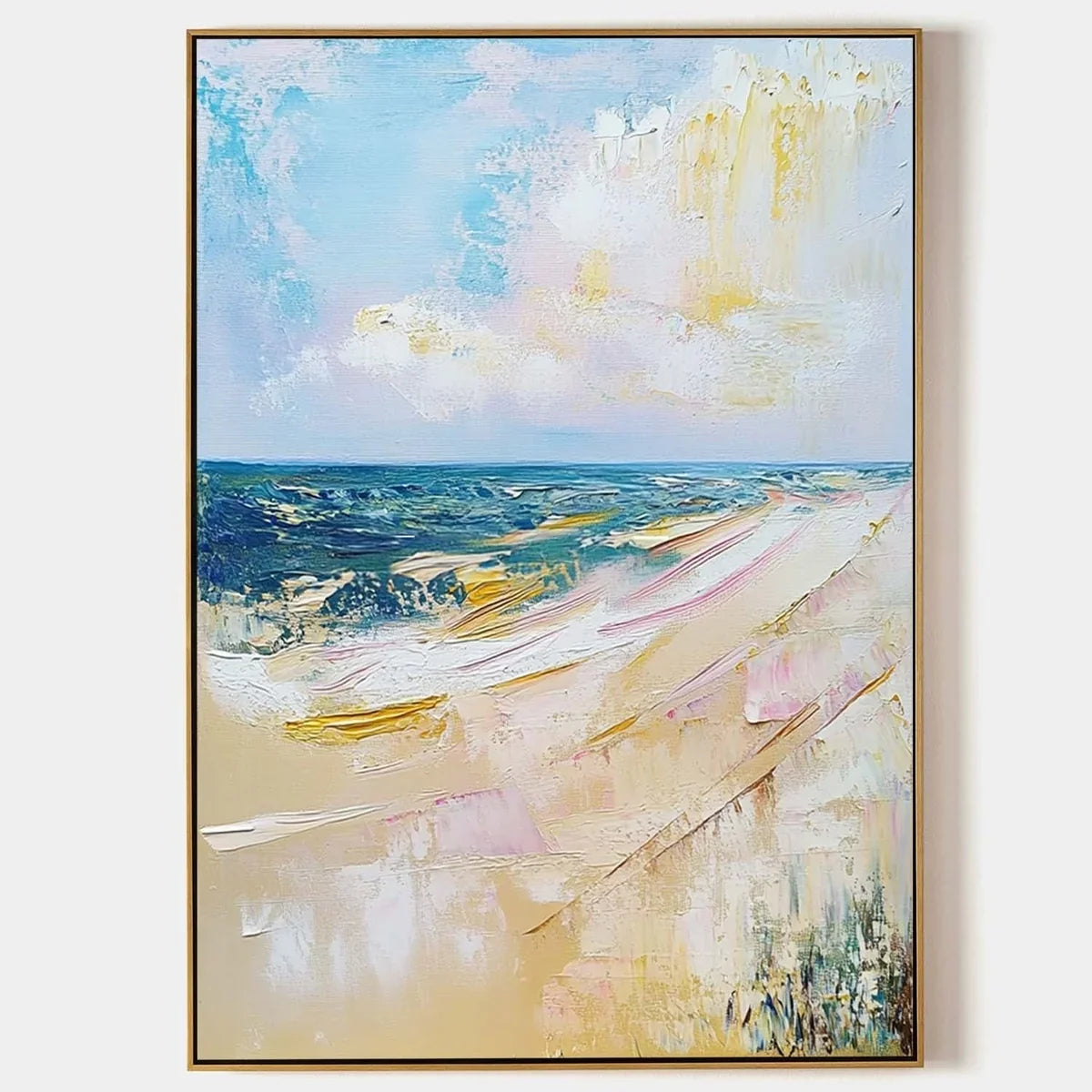 Wall Art Serene Textured Beach Ocean