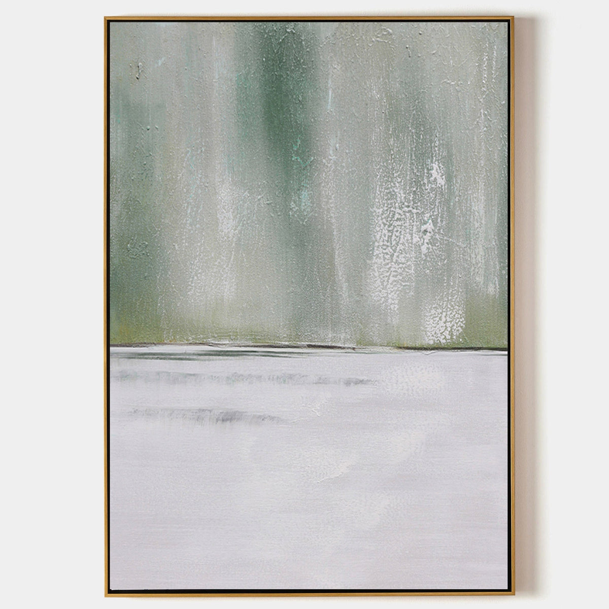 Misty Sage Green Landscape Abstract Painting