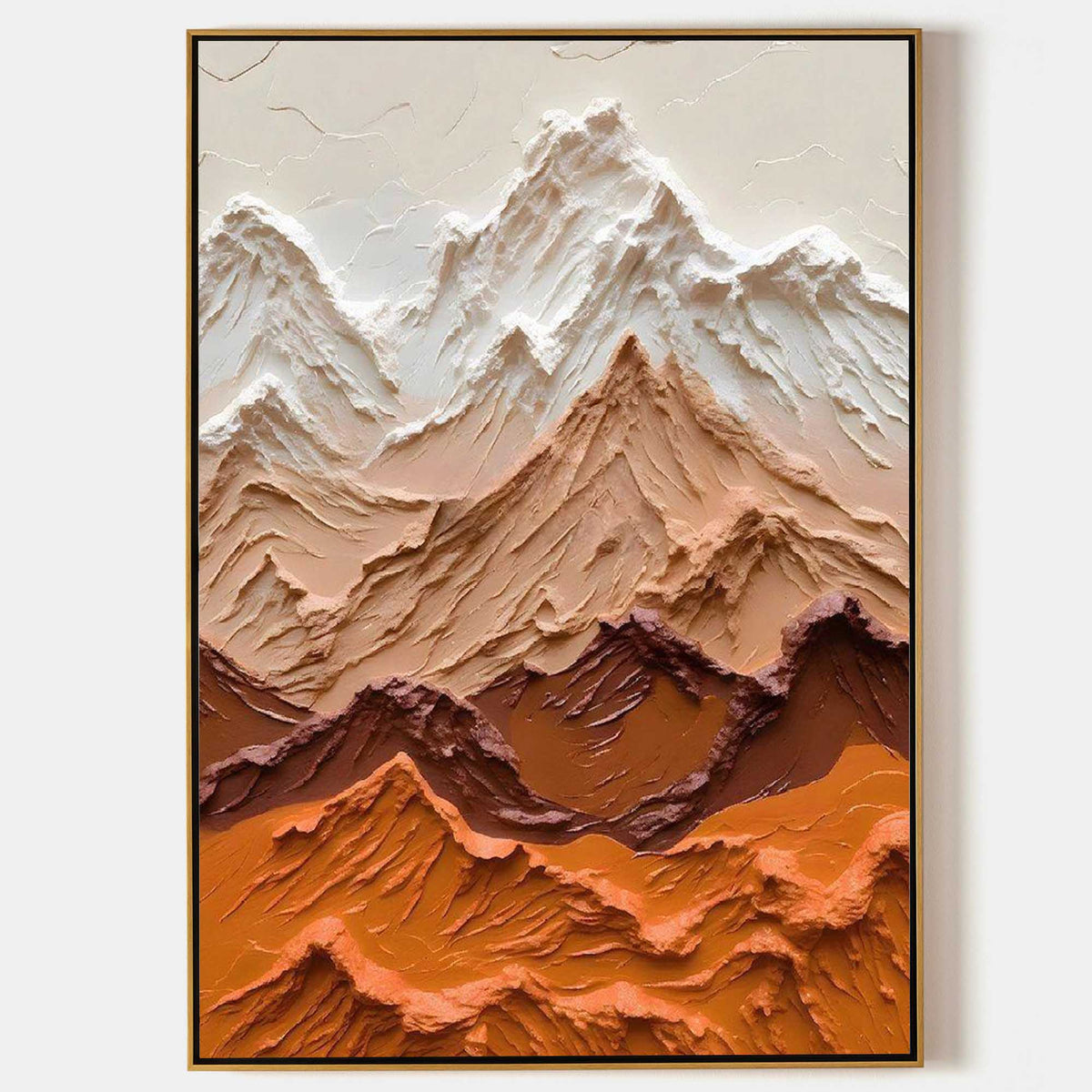 Textured Mountain Range Oil Painting