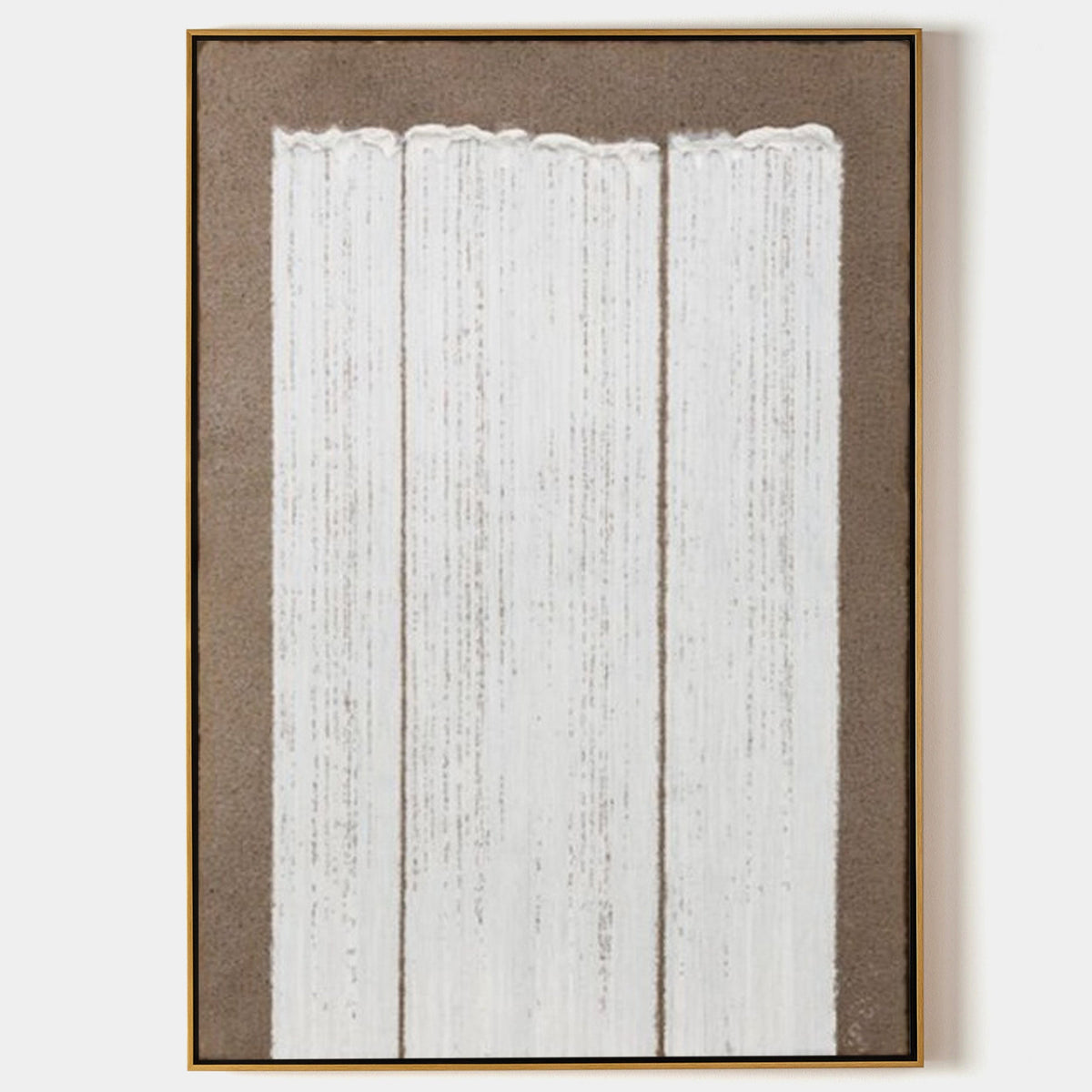 Tess Beige White Textured Canvas Print