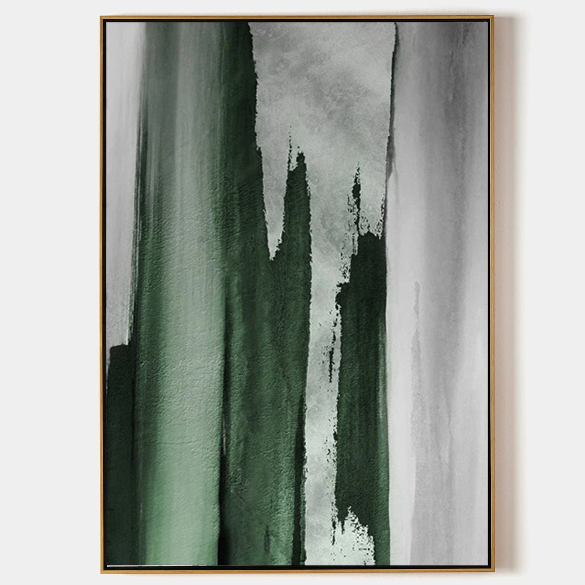 Emerald Green Abstract Painting Vertical