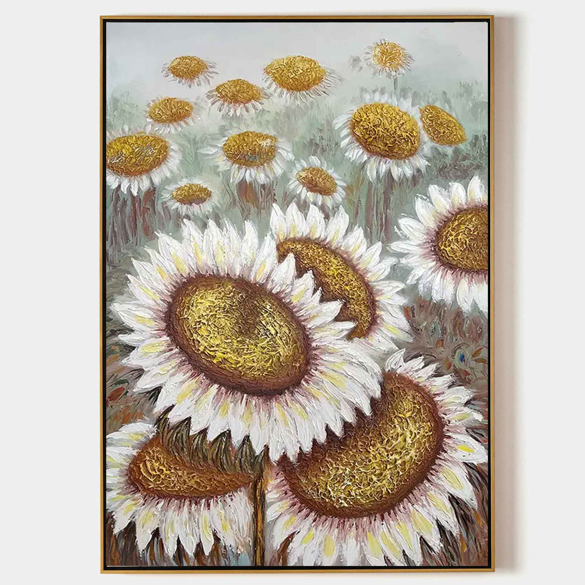 Textured Sunflower Wall Art Gold Accent Floral