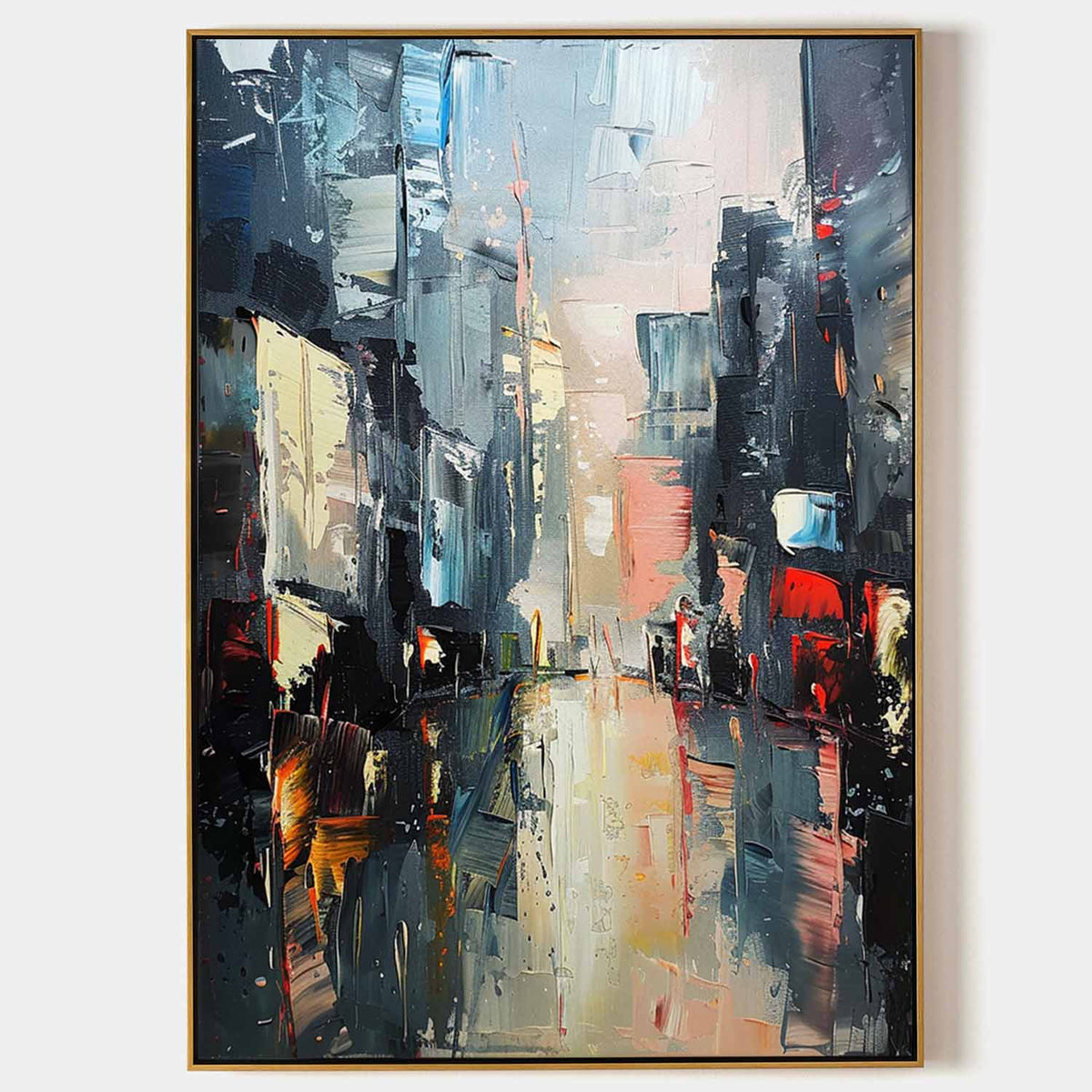 Abstract Urban Cityscape Impasto Painting