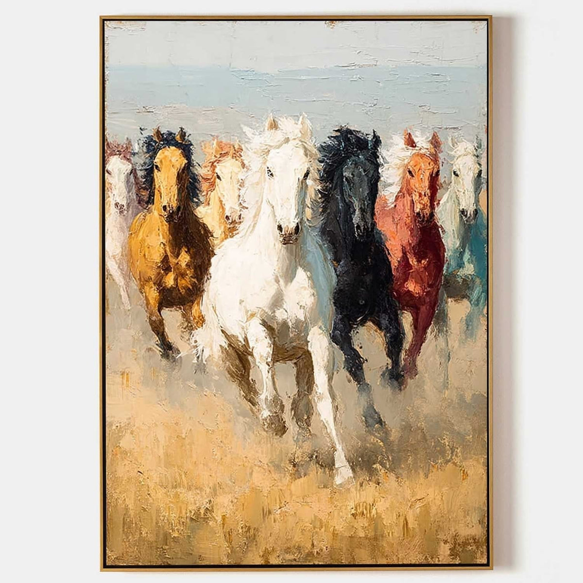 Wild Horses Running 3D Impasto Painting - Neutralighting