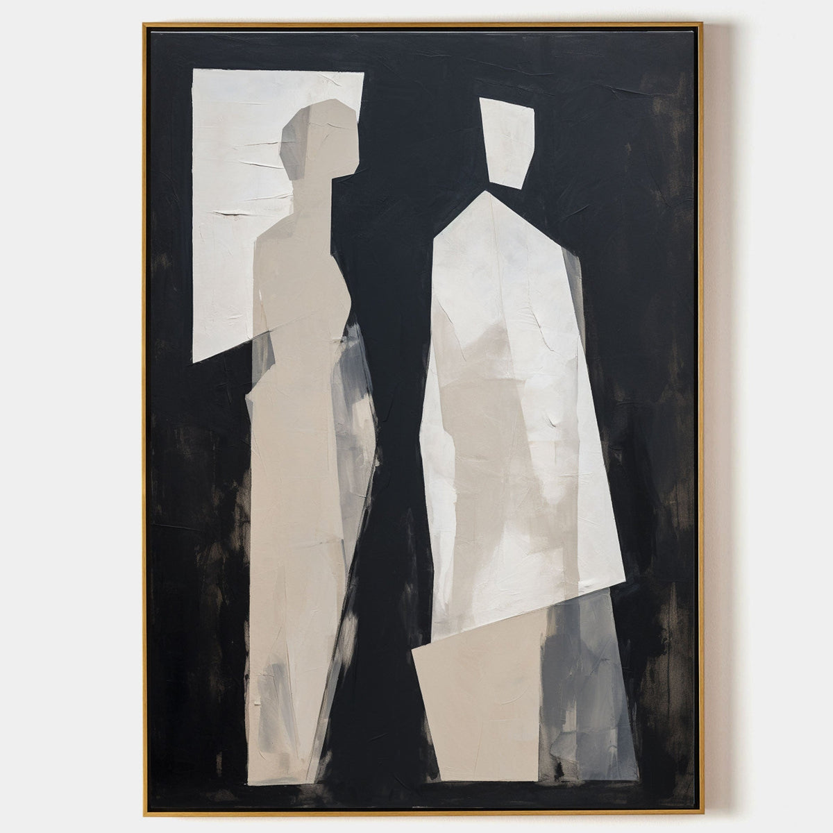 Black And White Minimalist Abstract Figure Wall Art
