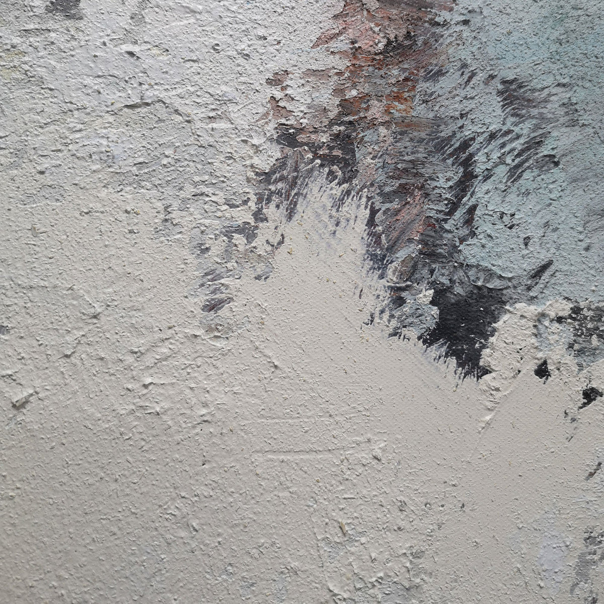 Wabi-Sabi Monochrome Abstract Oil Painting