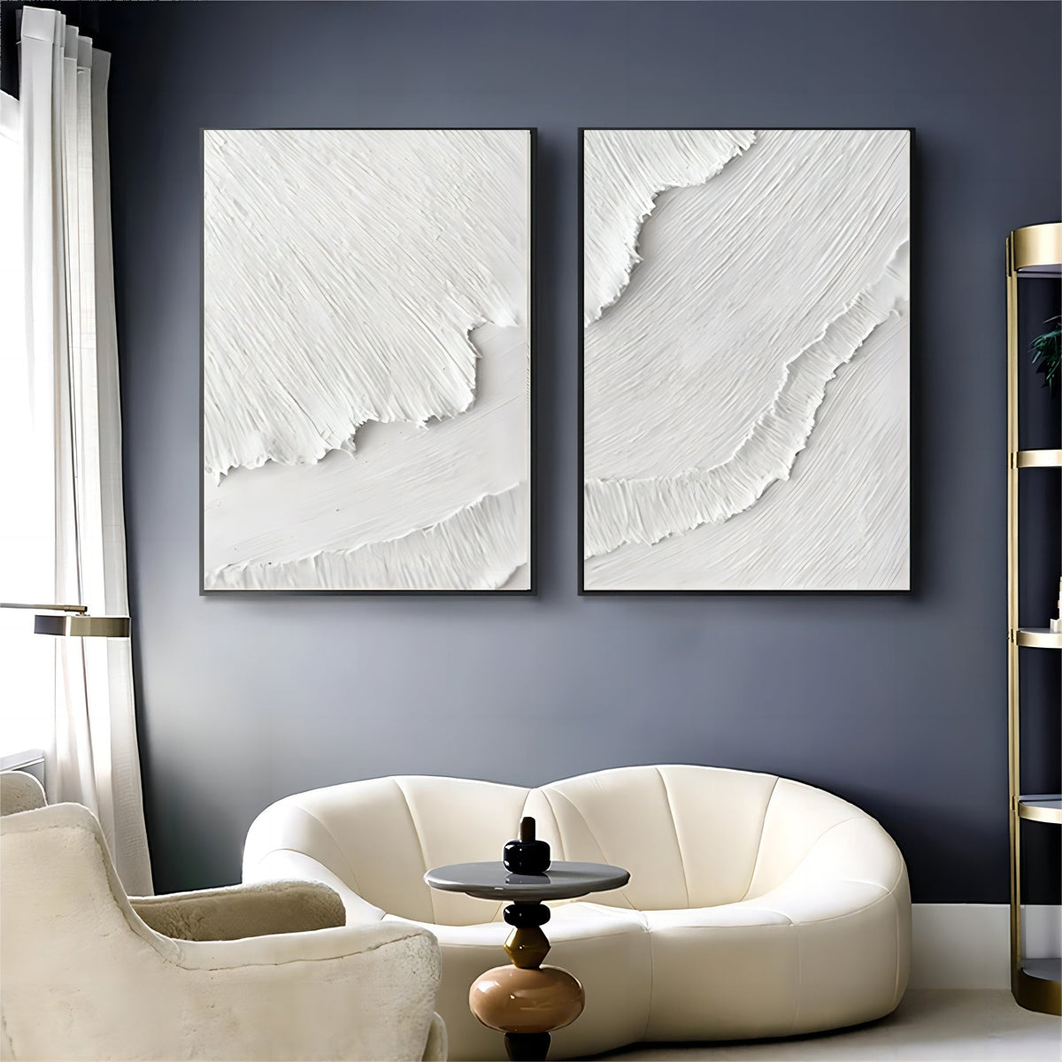 Wall Art Modern Minimalism Abstract Texture White