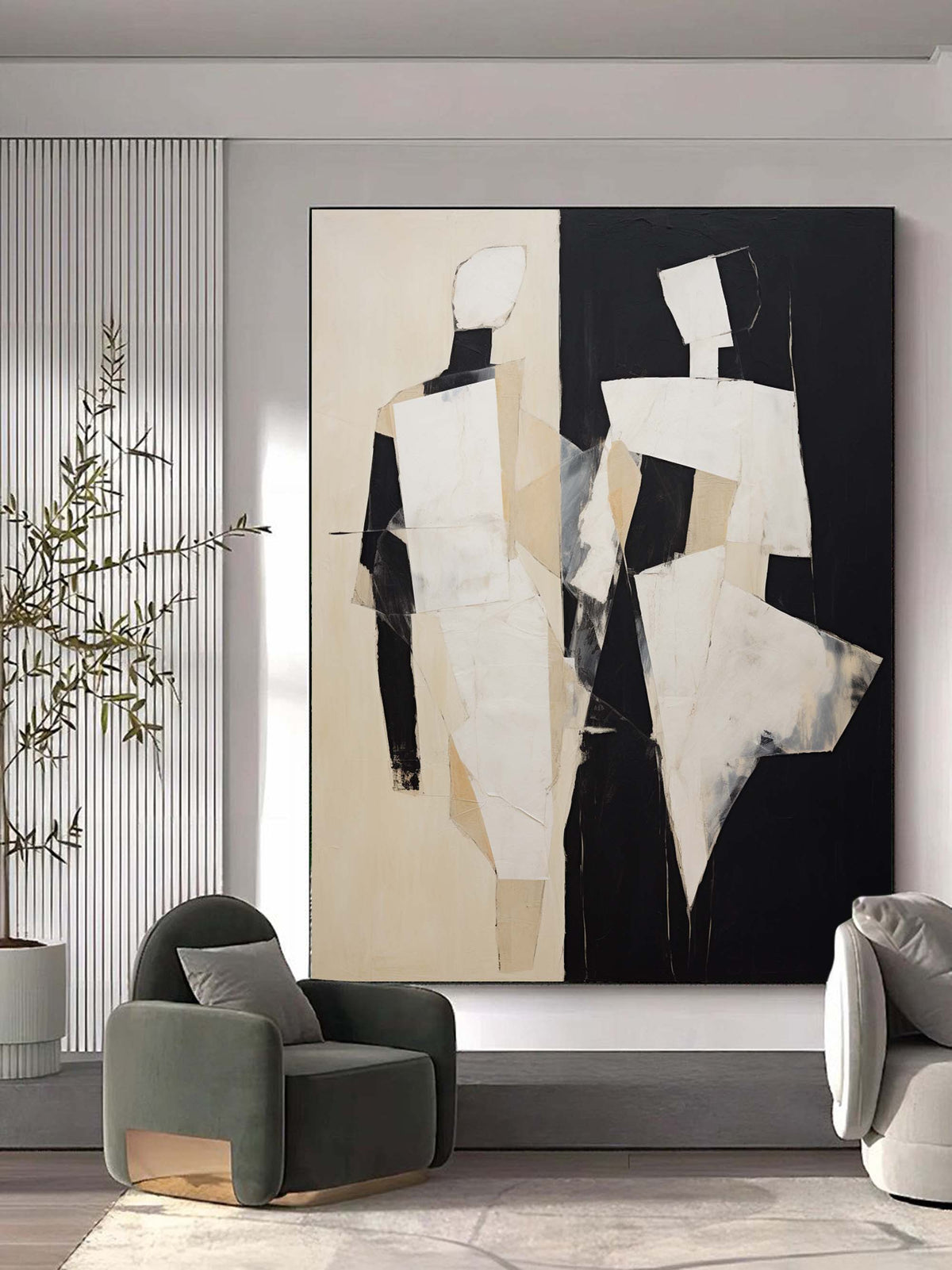 Abstract Couple Silhouette Painting