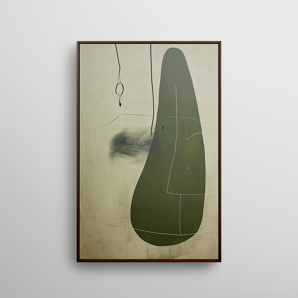 Tactile Three-Piece Oil Painting Olive Green Minimalist