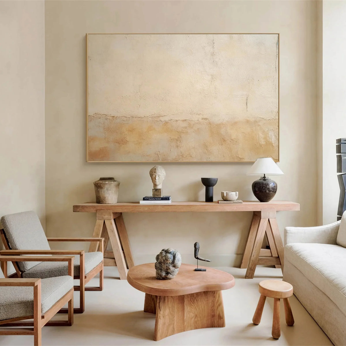 Wabi-Sabi Textured Wall Art Warm Beige Earth